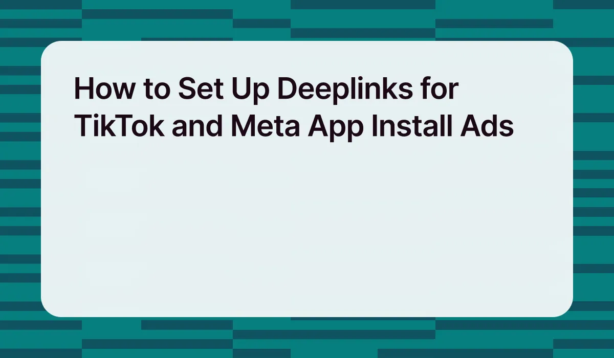 How to Set Up Deeplinks for TikTok and Meta App Install Ads